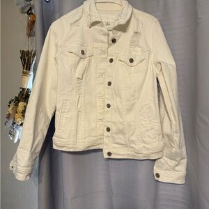 Maurices White Distressed Denim Jacket